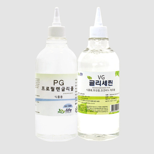 PG 500g + VG 600g 세트 / 글리세린 프로필렌글리콜 향료제조 식품첨가물등급 천연화장품 천연비누 보습 친환경(주)조이라이프